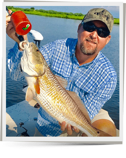 redfish caught on a fishing trip in Delacroix LA