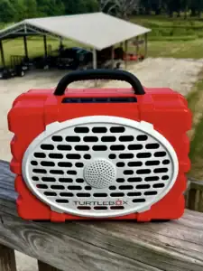 Image of red Turtle Box brand rugged speaker