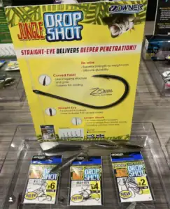Photo of packaged Drop Shot brand hook. 